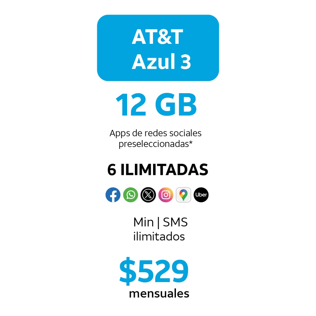 AT&T Azul 3 12GB (Servicio)