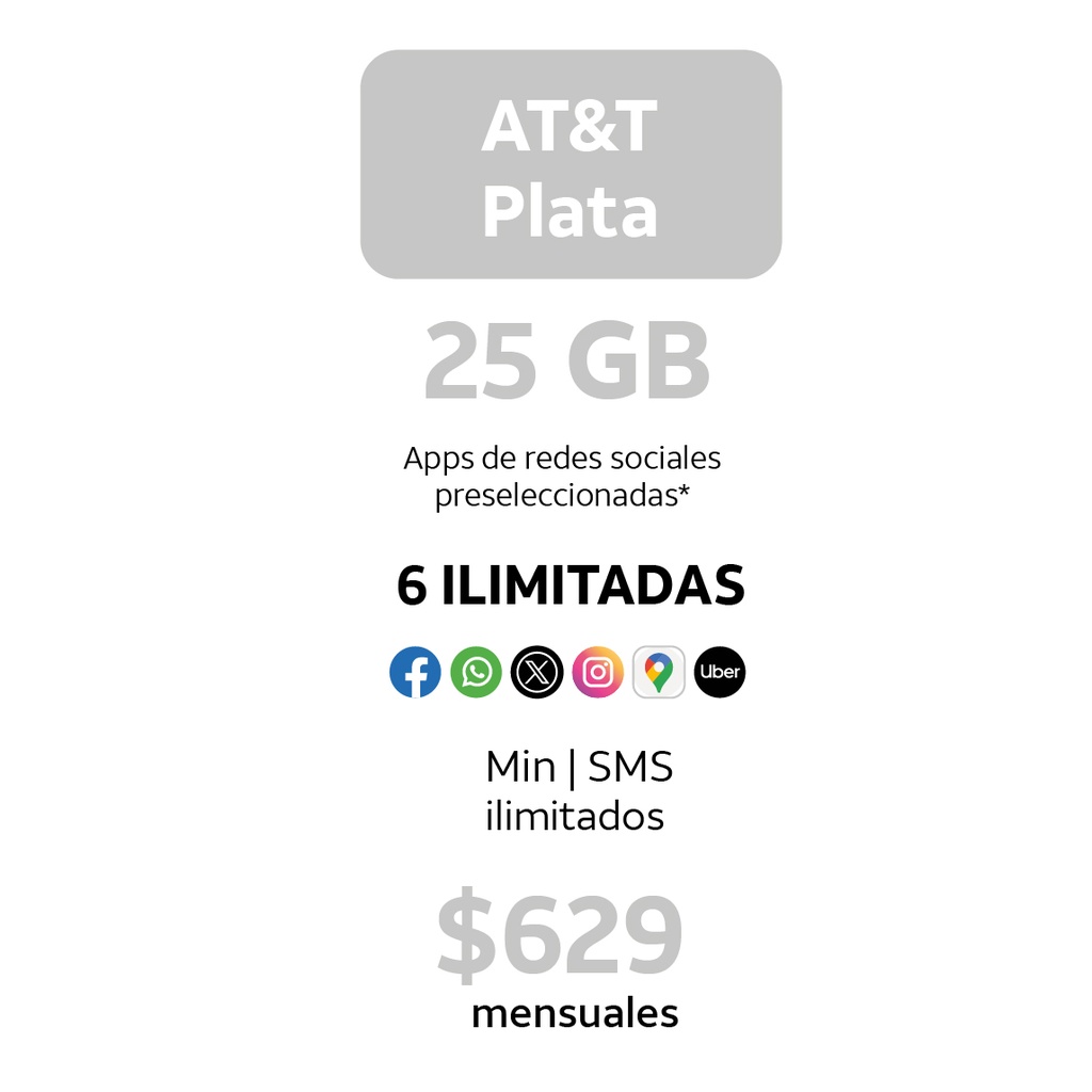 AT&T Plata 25GB (Servicio)
