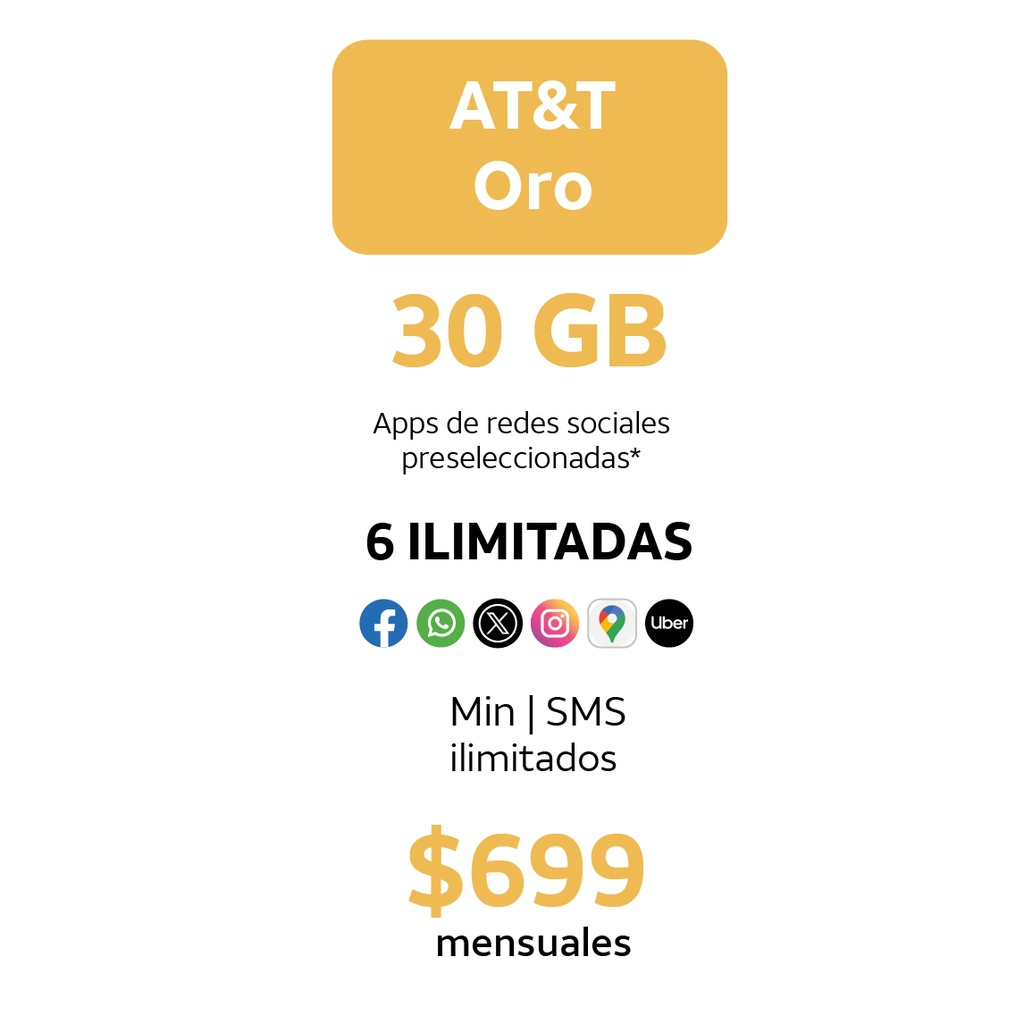 AT&T Oro 30GB (Servicio)