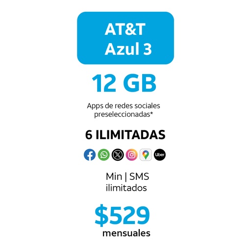 AT&T Azul 3 12GB (Servicio)