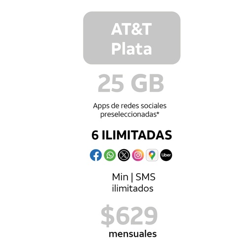 AT&T Plata 25GB (Servicio)