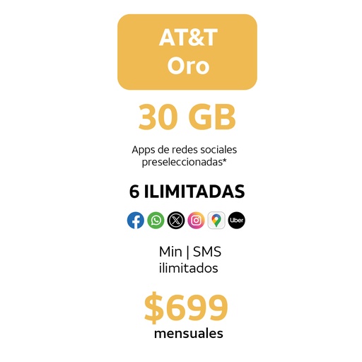 AT&T Oro 30GB (Servicio)